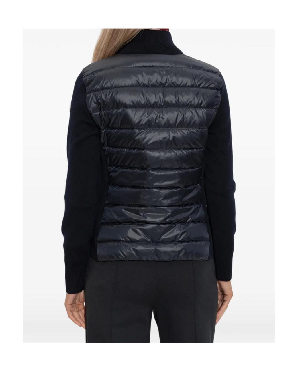 Moncler Blue Down Zip-Up Cardigan