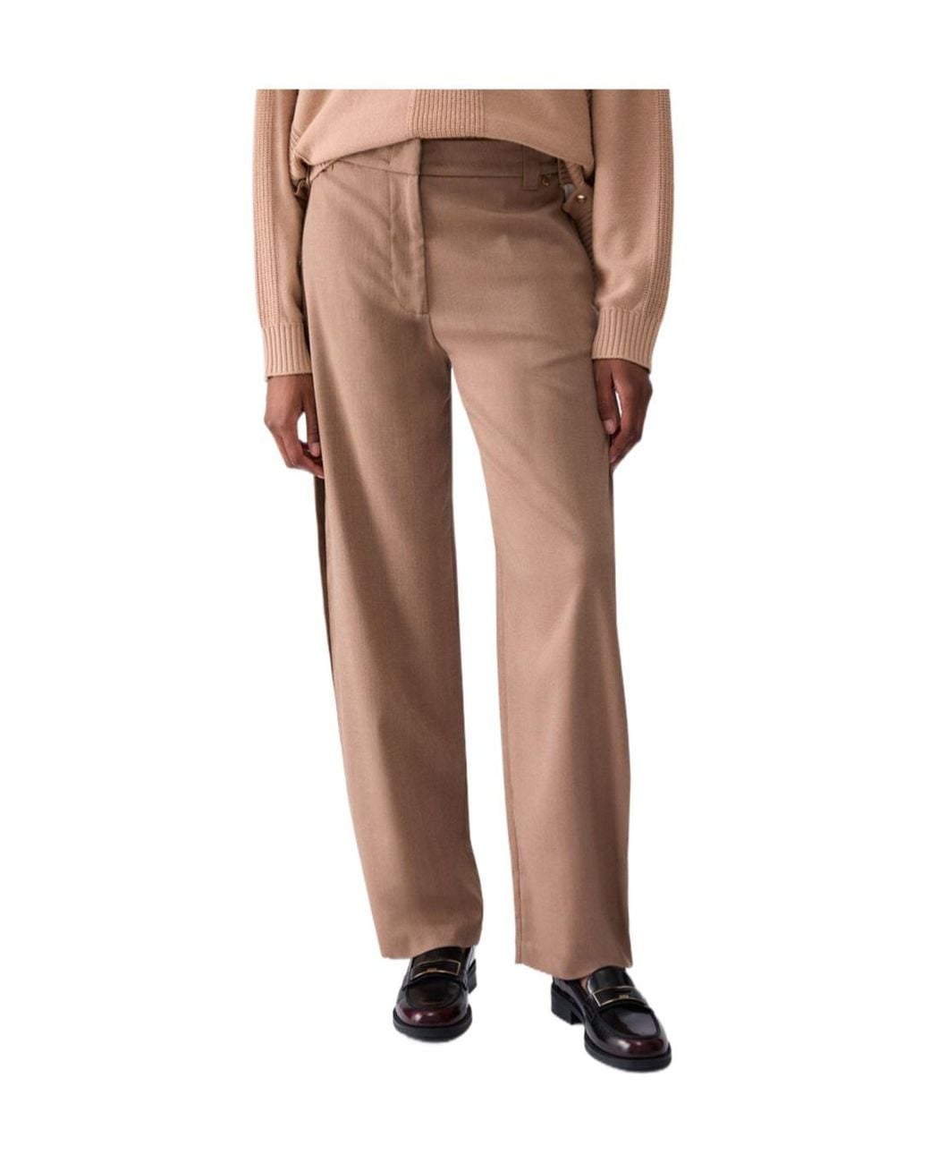 Liu Jo Brown Wide-Leg Tailored Pants