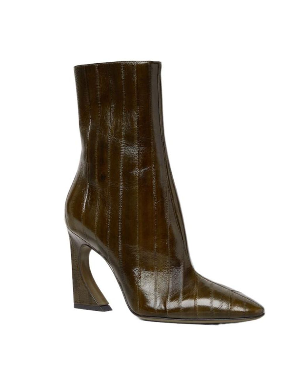 Fendi Brown Arco' Heeled Ankle Boots