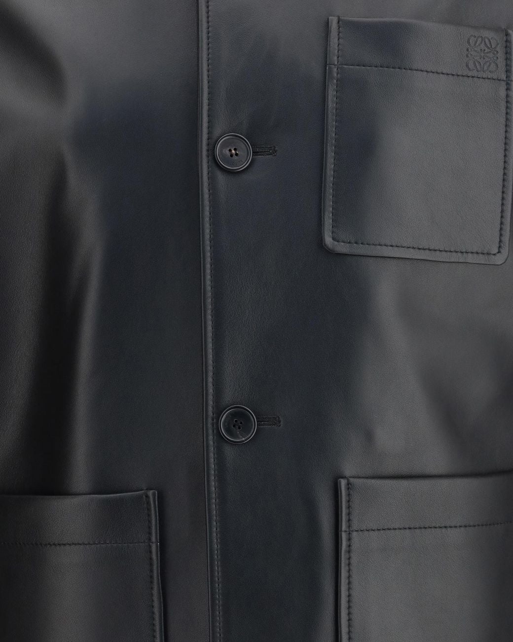 Loewe Black Lambskin Nappa And Nylon Twill Jacket for men