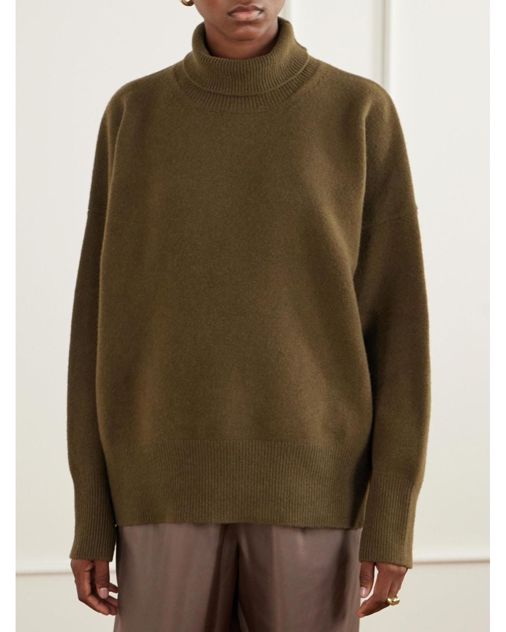 Rohe Green Wool-Blend Turtleneck Sweater