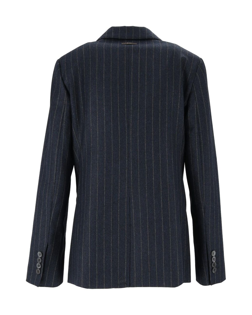 Peserico Blue Single-Breasted Striped Blazer
