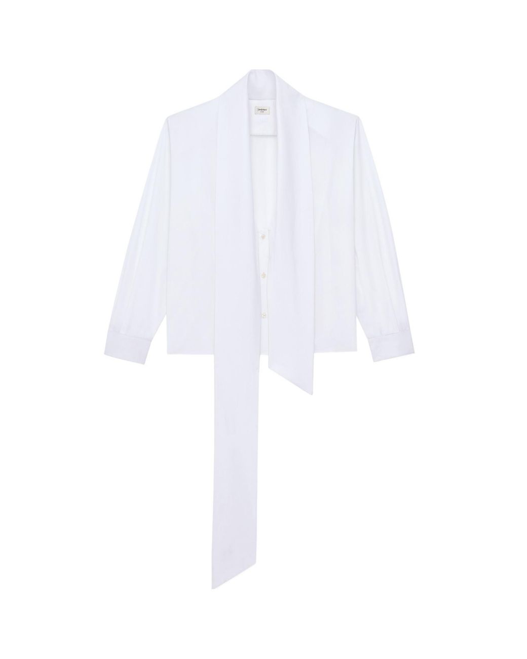Saint Laurent White Lavallière Oversized Shirt