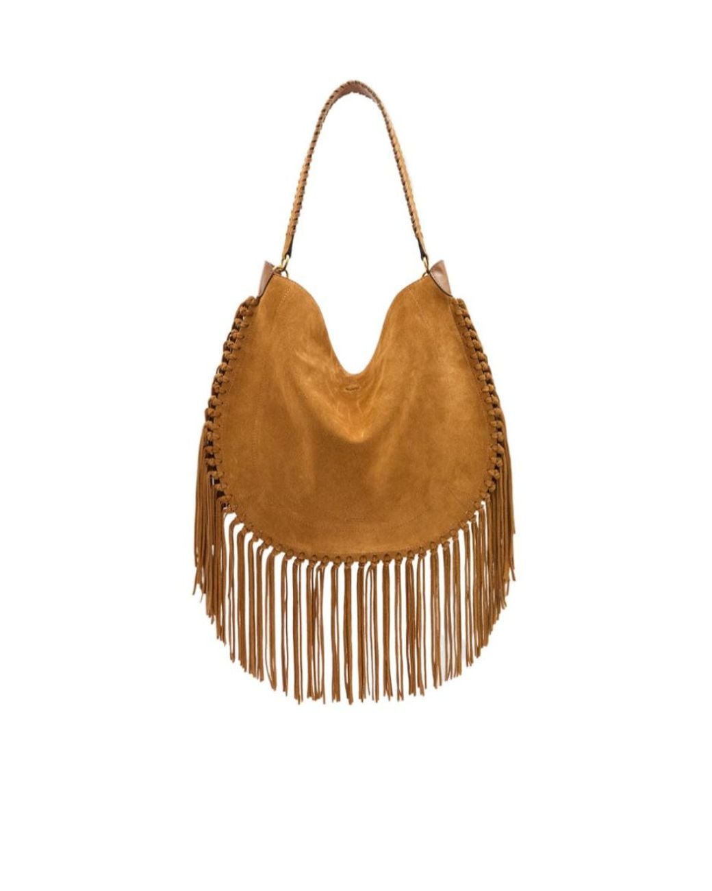 Isabel Marant Brown Oskan Fringed Edge Shoulder Bag