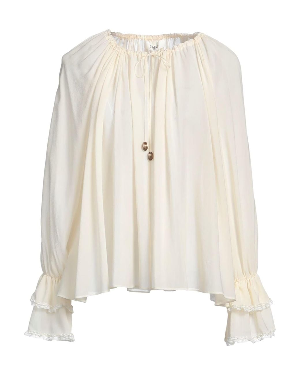 Chloé Natural Bohemian-Style Long-Sleeve Shirt