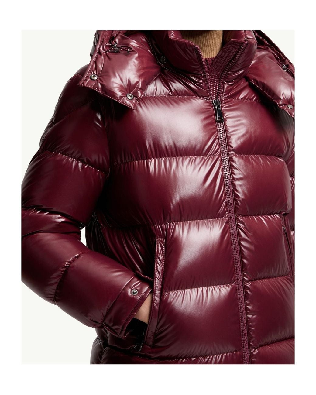 Moncler Red Maire Zip-Up Hooded Jacket