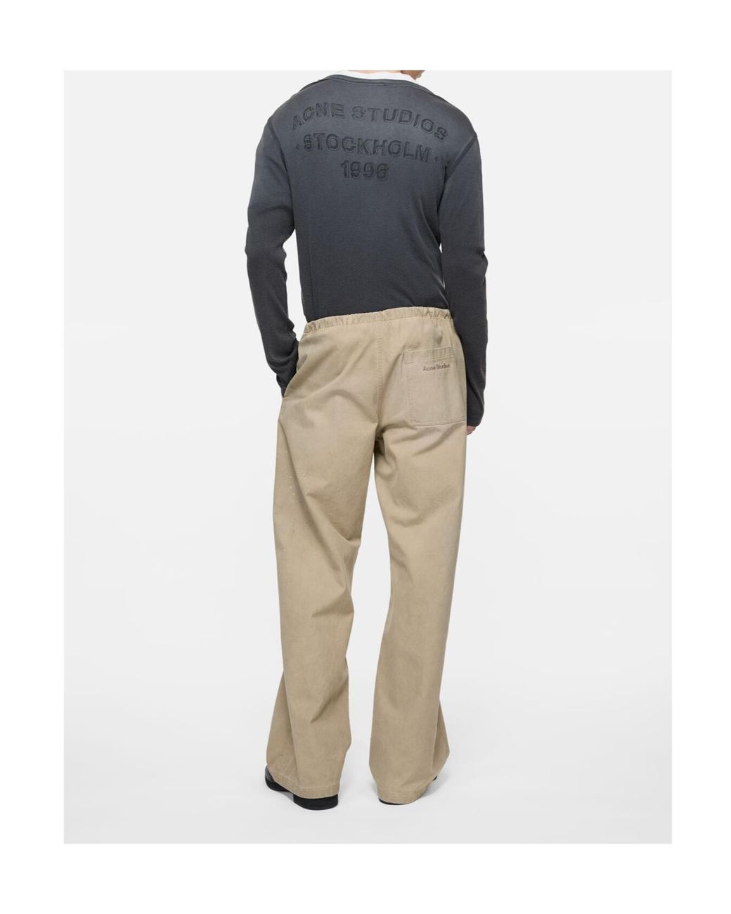 Acne Natural Drawstring Casual Pants for men
