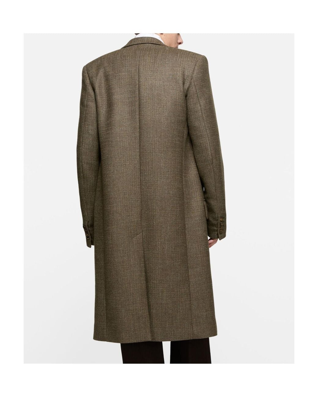 Acne Brown Wool Single-Breasted Coat for men