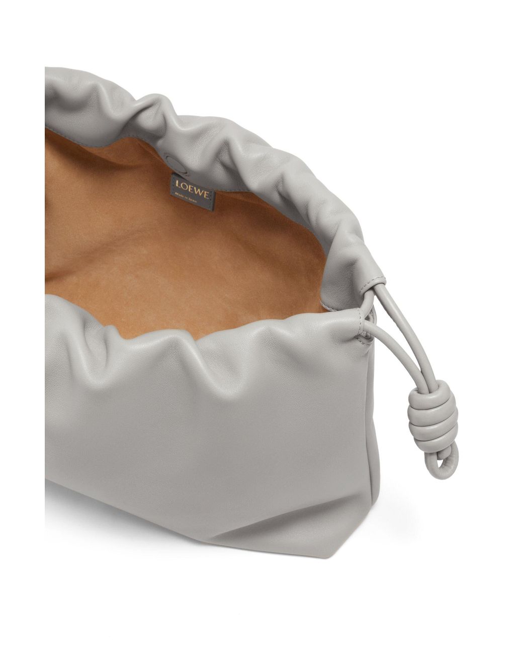 Loewe Gray Large Leather Flamenco Shoulder Bag