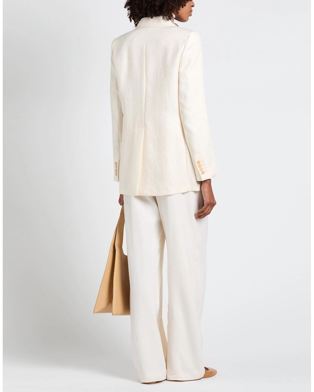 Max Mara White Simple Solid-Colored Blazer