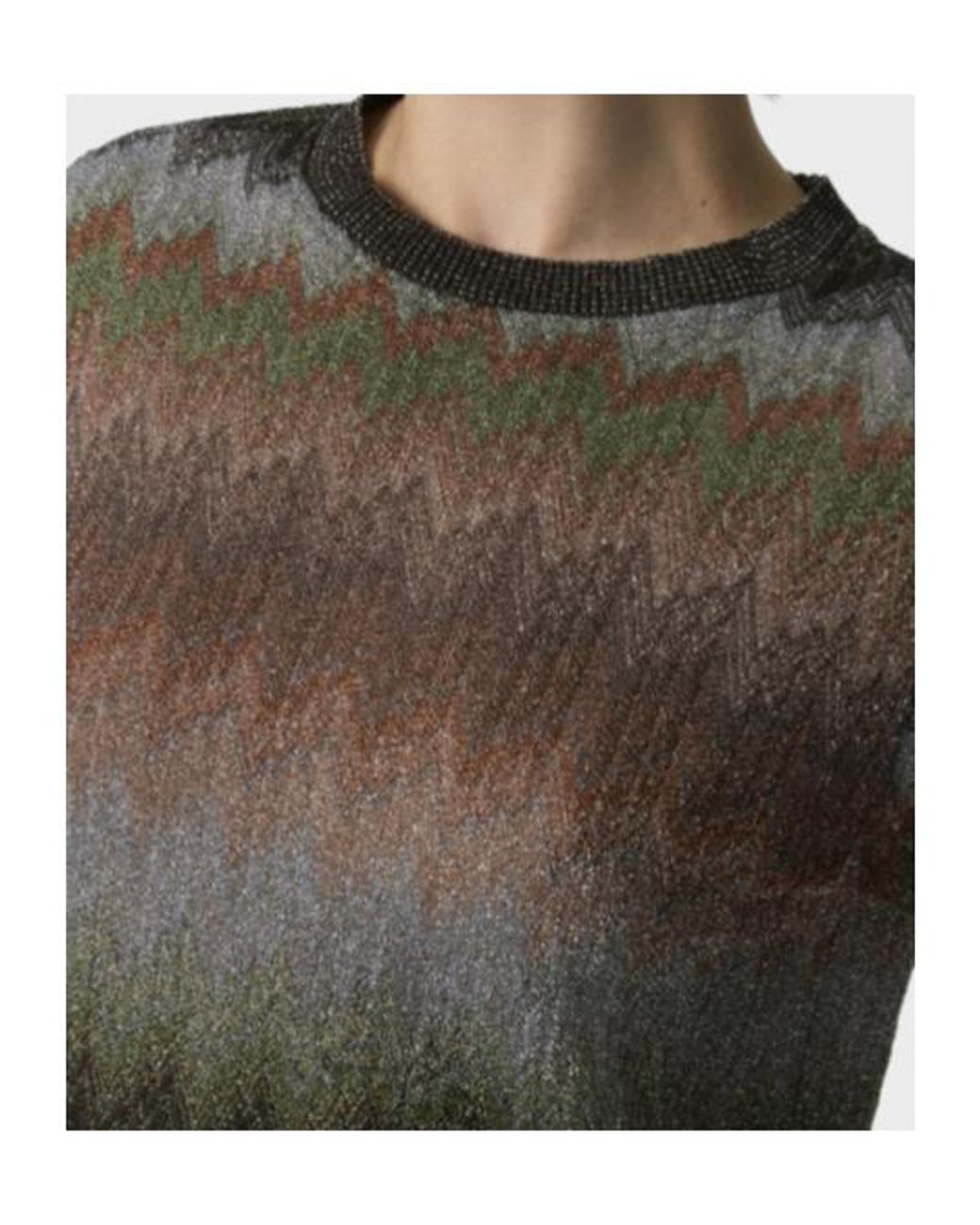 Missoni Gray Snake-Pattern Viscose Lamé Crewneck T-Shirt