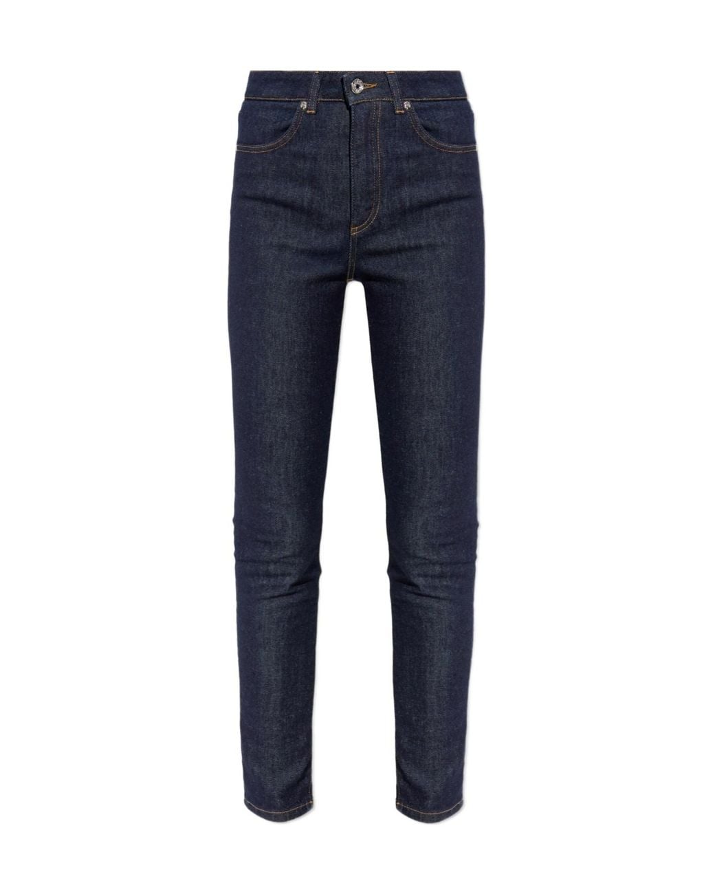 Dolce & Gabbana Blue Logo Plaque Skinny Jeans