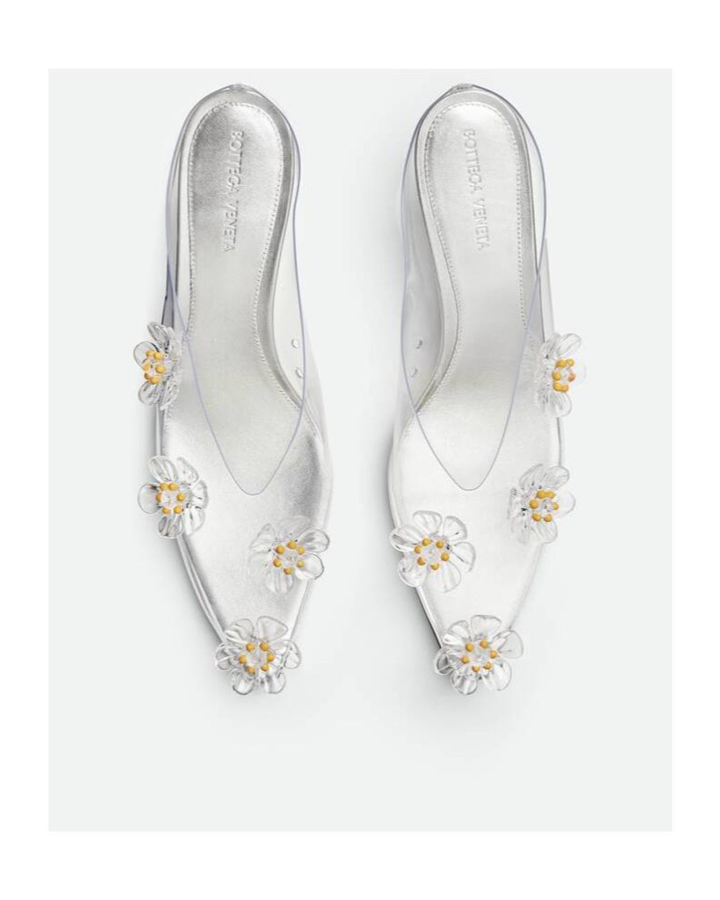Bottega Veneta White Jet Mules
