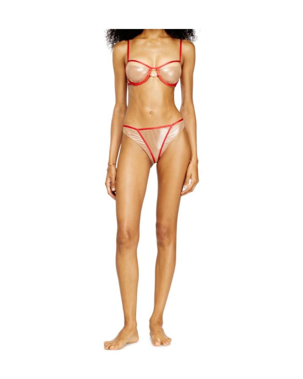 DIESEL White Janie-Gft Contrasted-Trim Brazilian Briefs