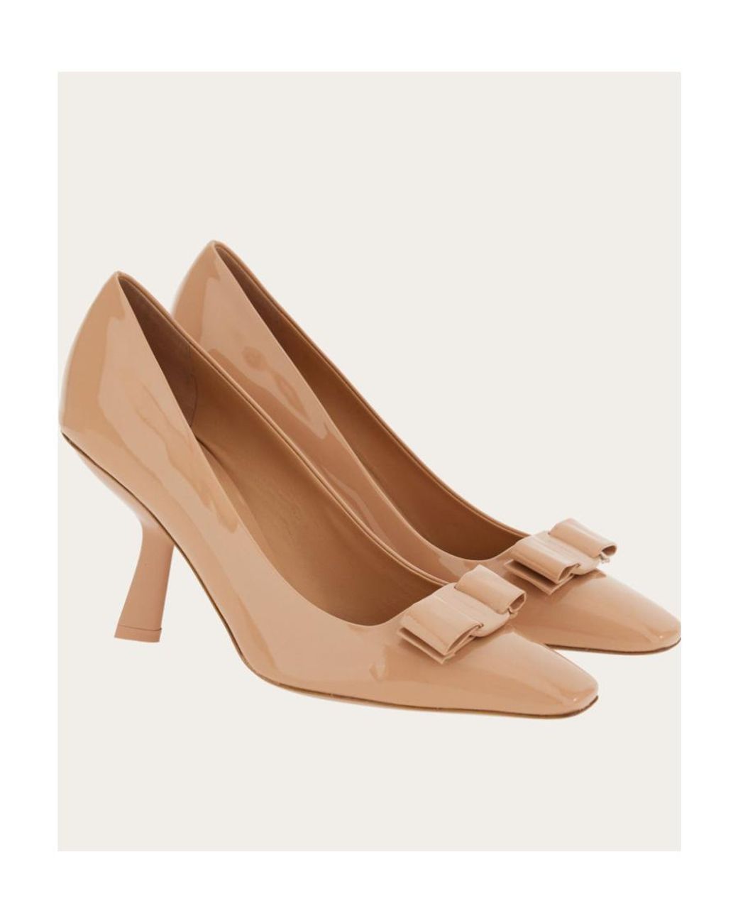 Ferragamo White Square-Headed High Heels