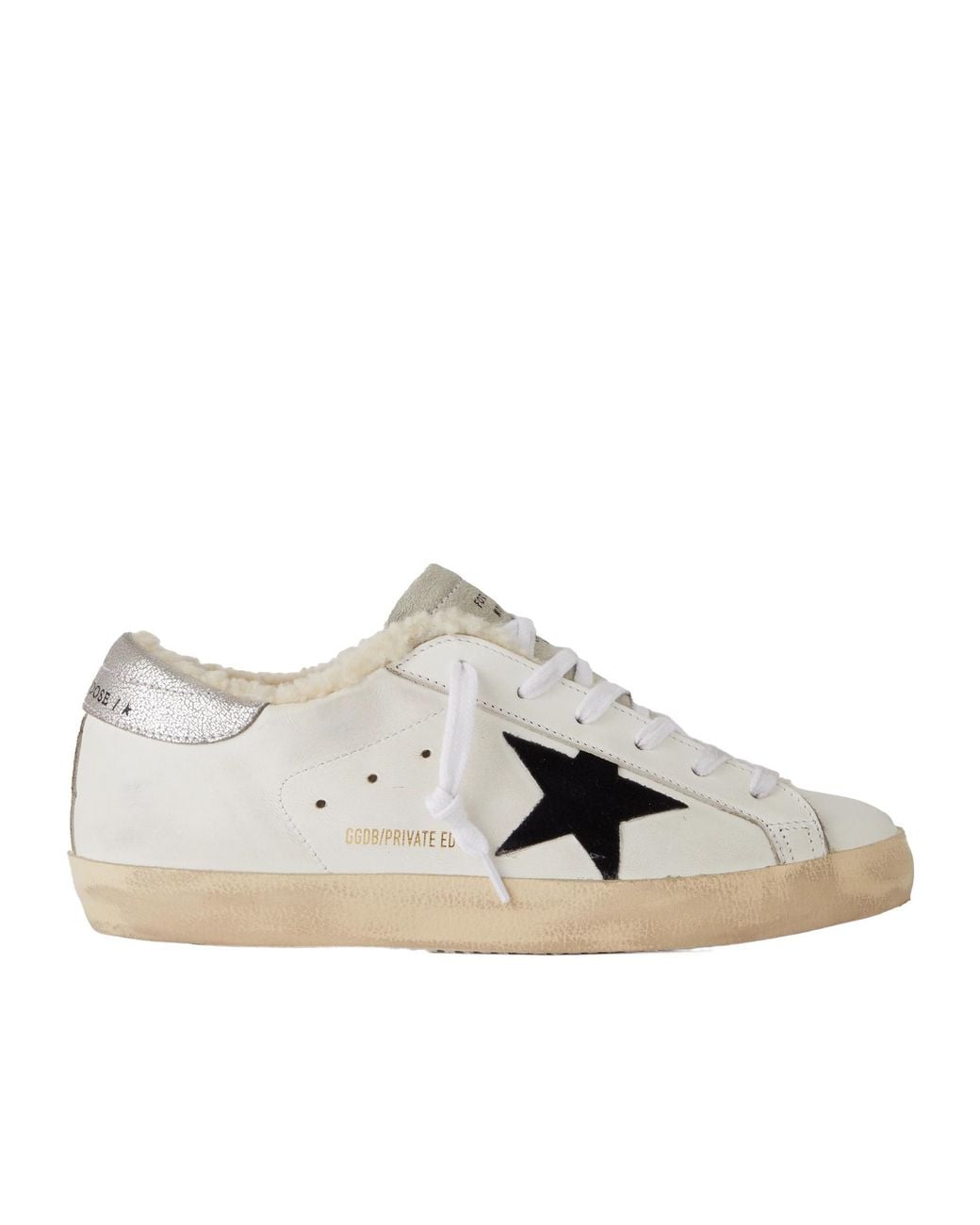 Golden Goose Deluxe Brand Gray Super-Star Shearling-Lined Distressed Suede And Leather Sneakers