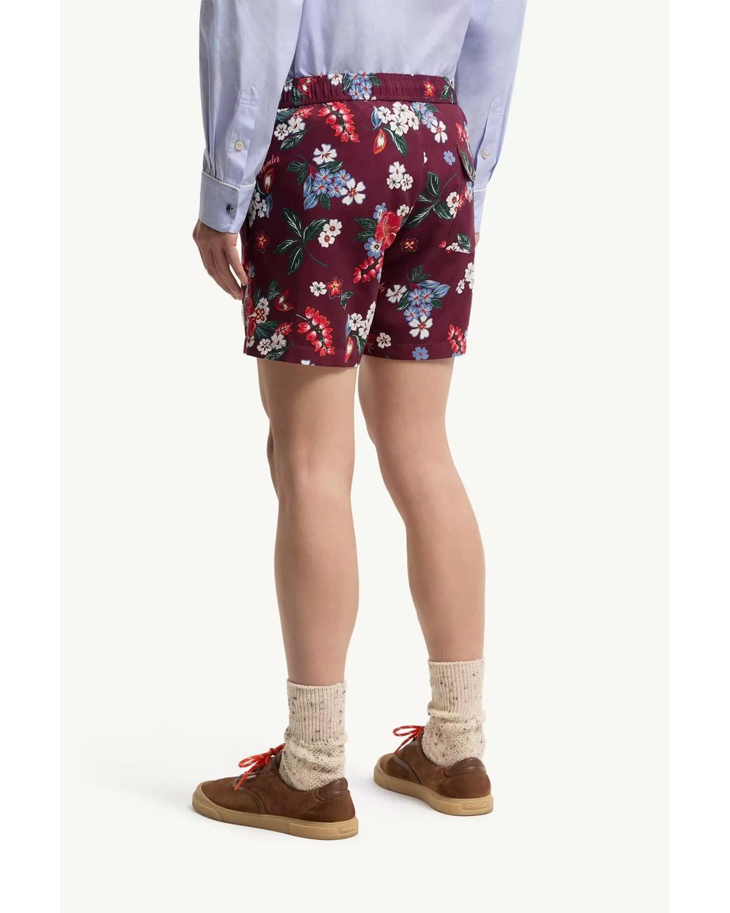 Moncler Red Sea Floral Swim Shorts for men