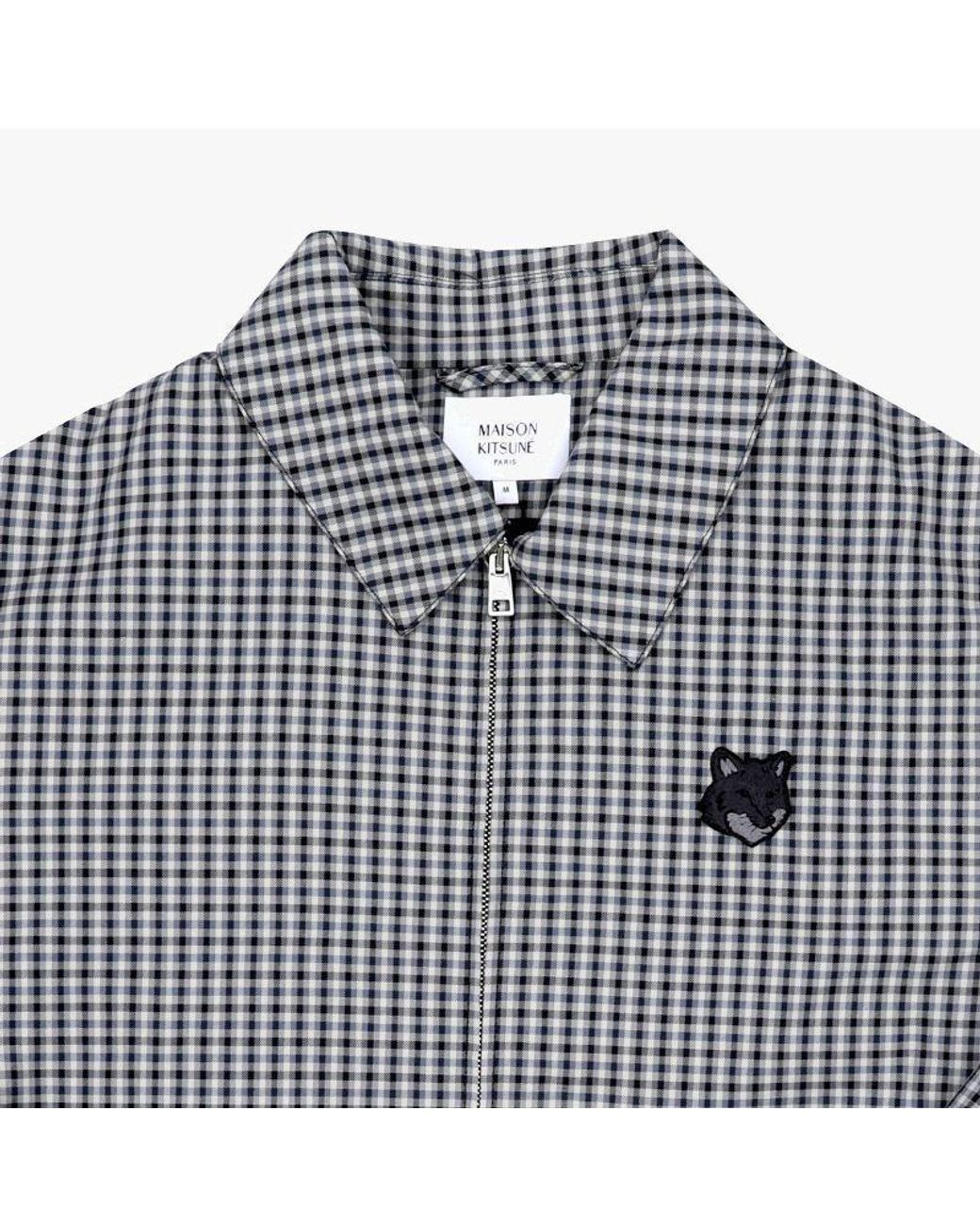 Maison Kitsuné Gray Maison Kitsuné Fox-Head Patch Zipped Jacket