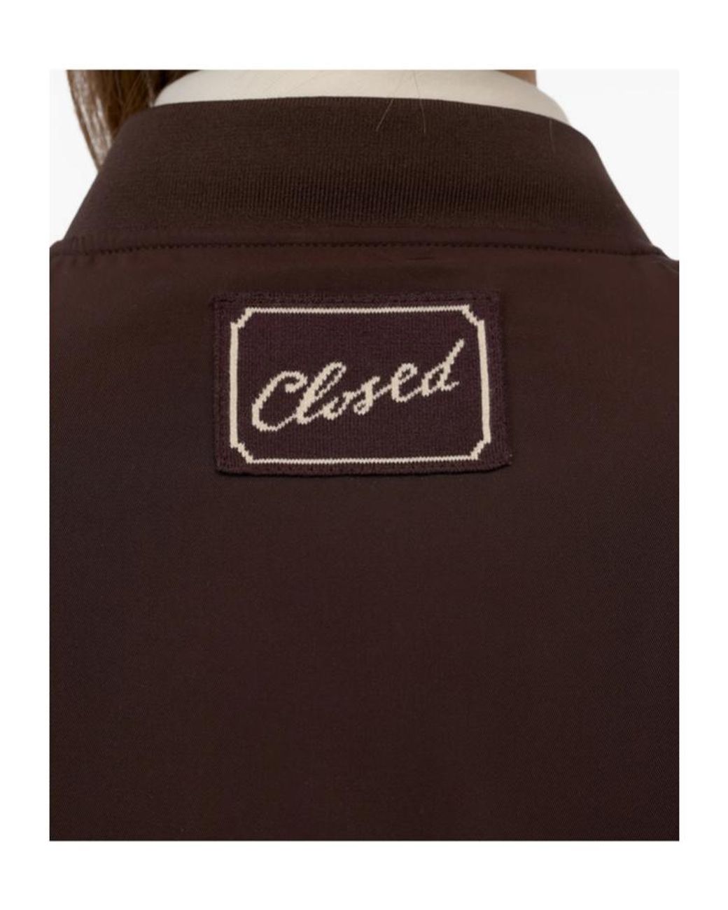 Closed Brown Logo-Patch Bomber Jacket