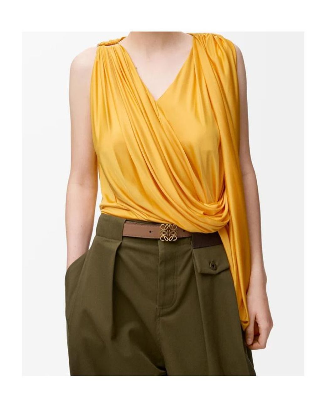 Loewe White Anagram Reversible Belt