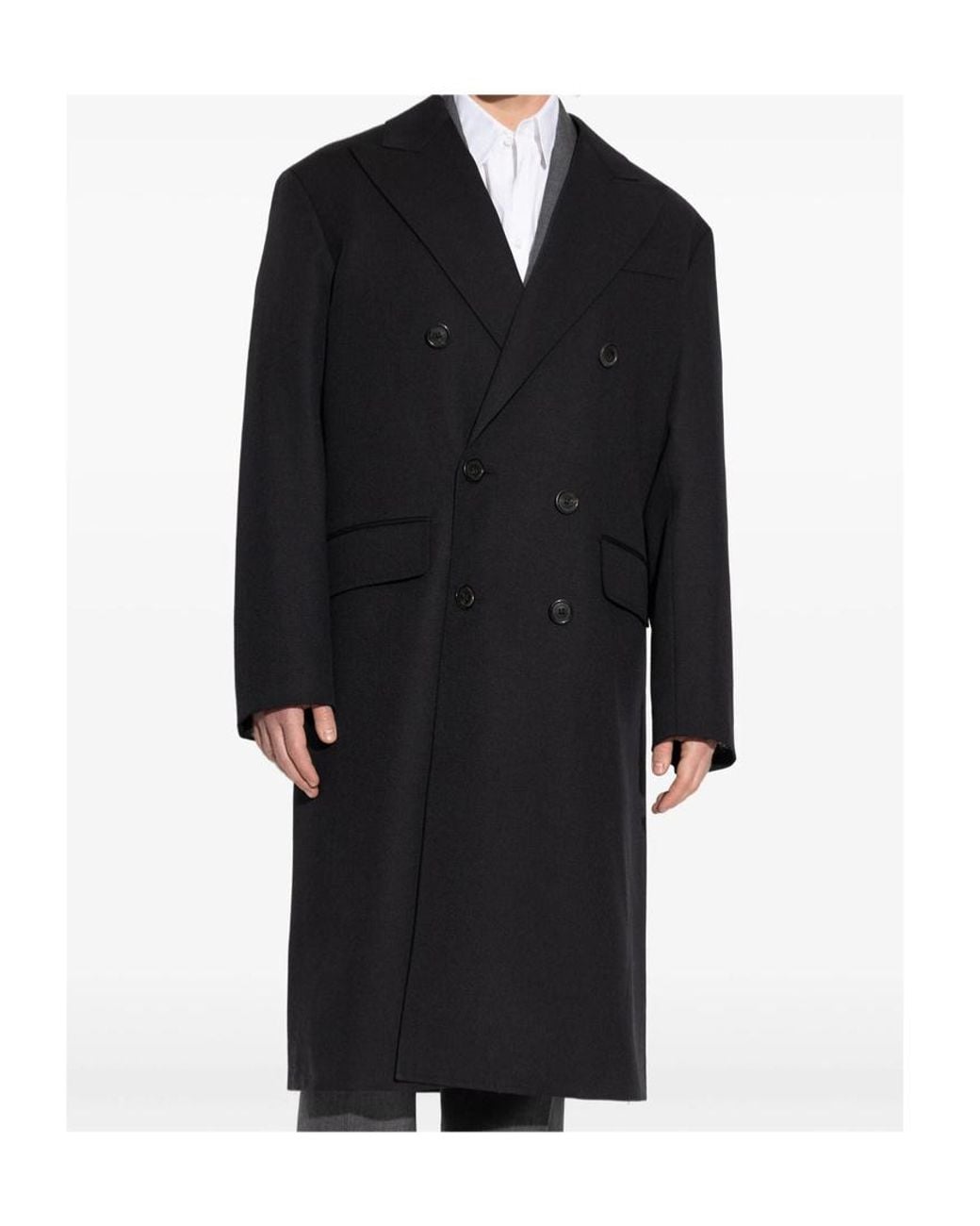 DSquared² Black Double-Breasted Coat for men