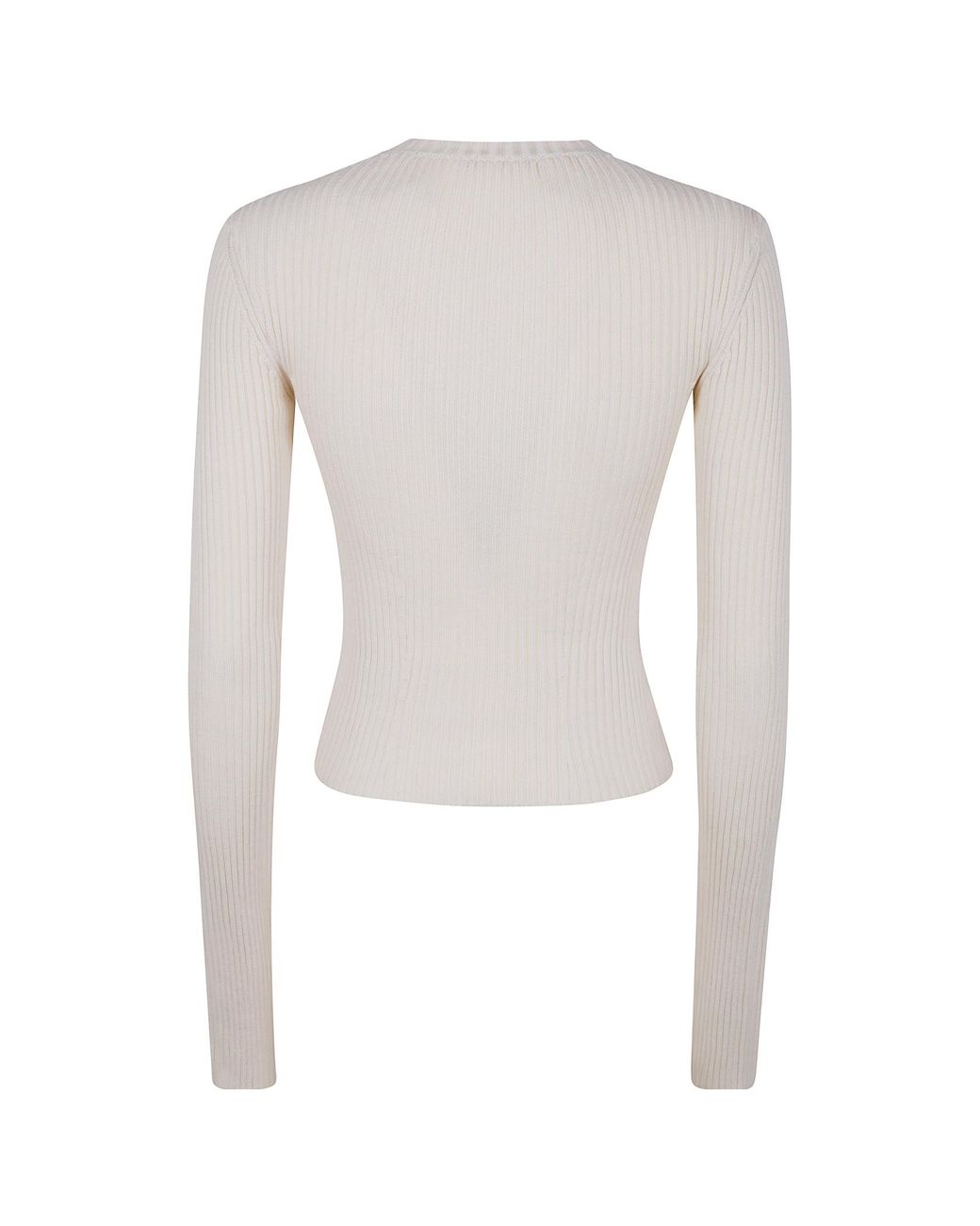 Ann Demeulemeester White Zip-Up Knit Top