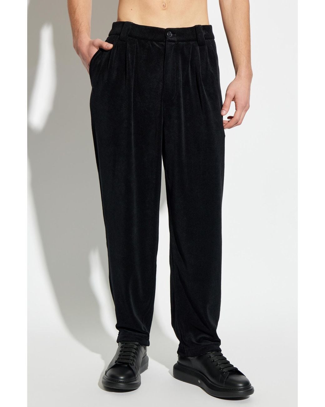 Giorgio Armani Blue Terry Tapered Trousers for men