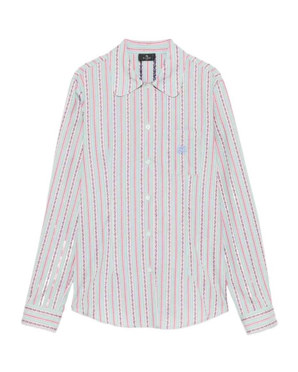 Etro White Striped Long-Sleeve Shirt