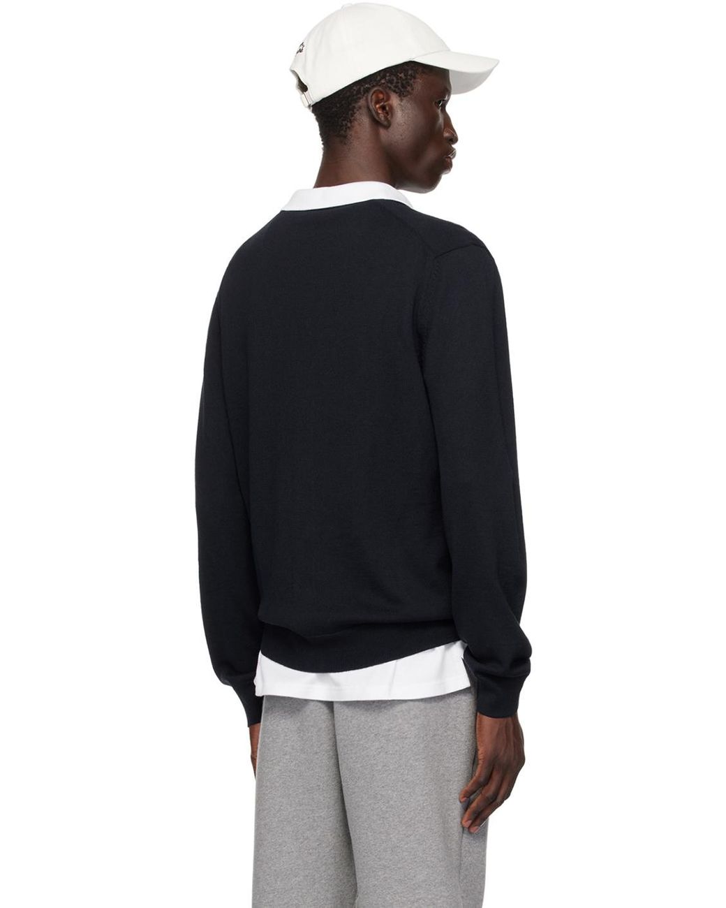 Maison Kitsuné Blue Maison Kitsuné Fox Head Patch Knit Cardigan for men