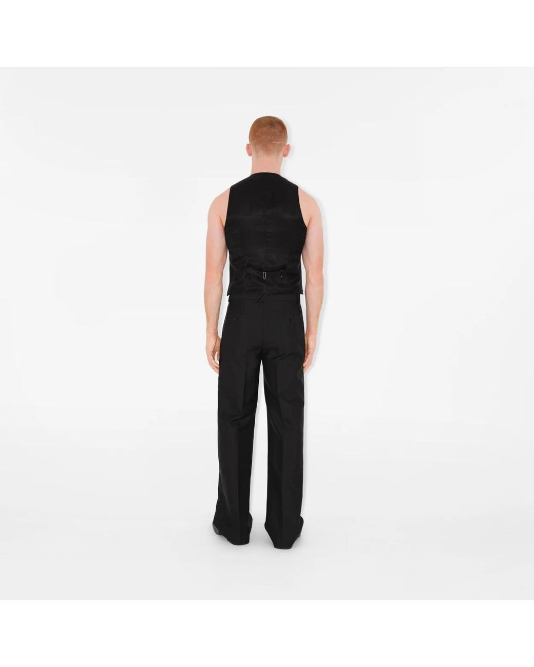 Burberry Black Straight-Leg Logo Charm Tailored Trousers for men