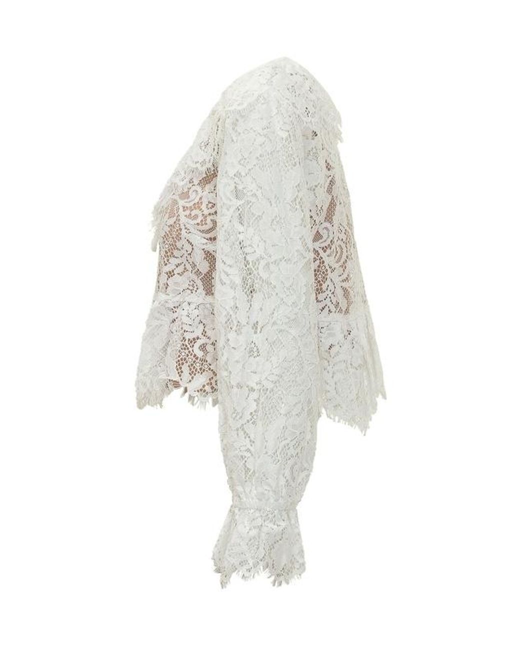 MICHAEL Michael Kors White Corded Floral Lace Blouse