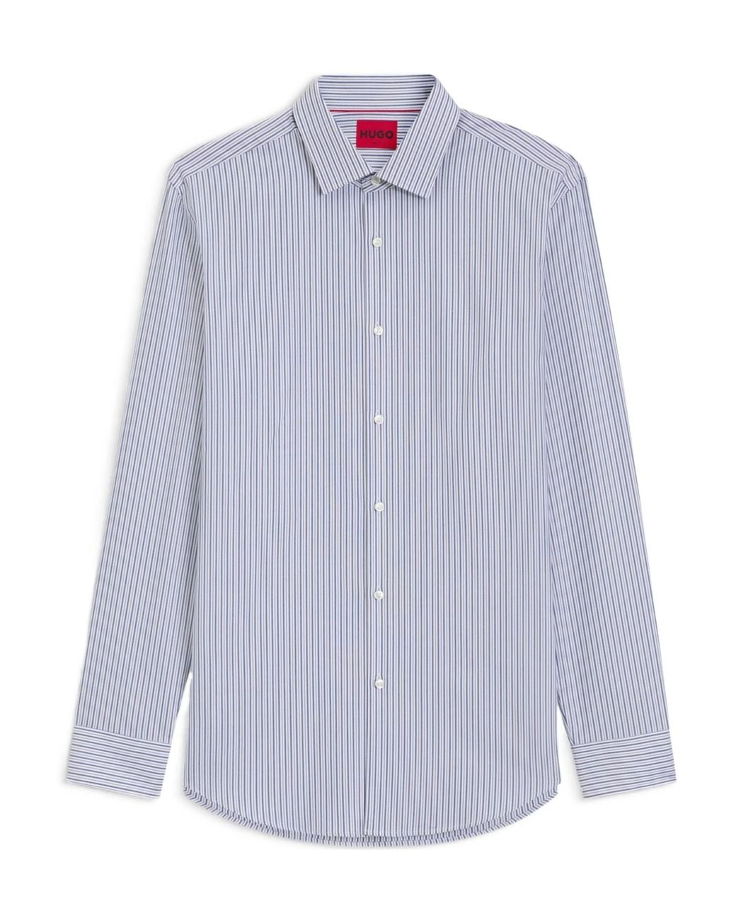 Boss Blue Hugo Striped Button-Up Shirt for men