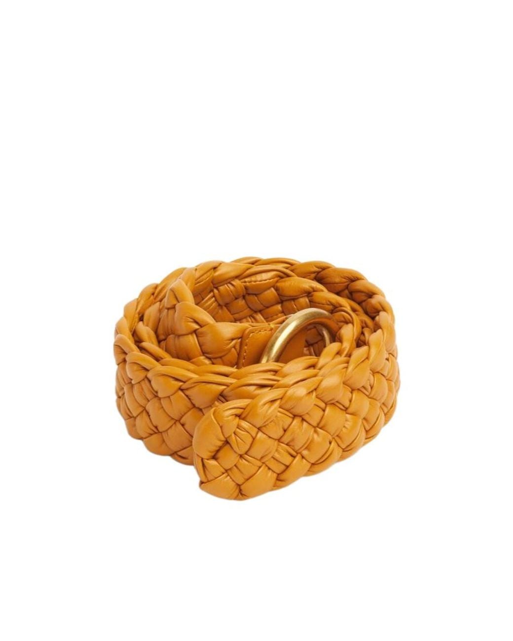Bottega Veneta Orange Foulard Intreccio Belt