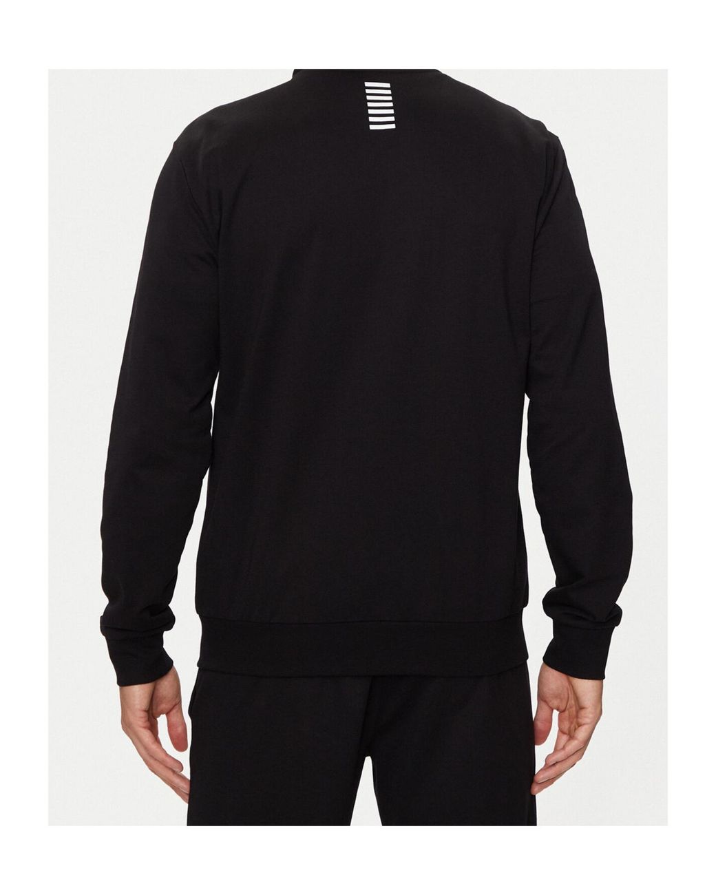 EA7 Black Zip-Up High Neck Sweatshirt for men