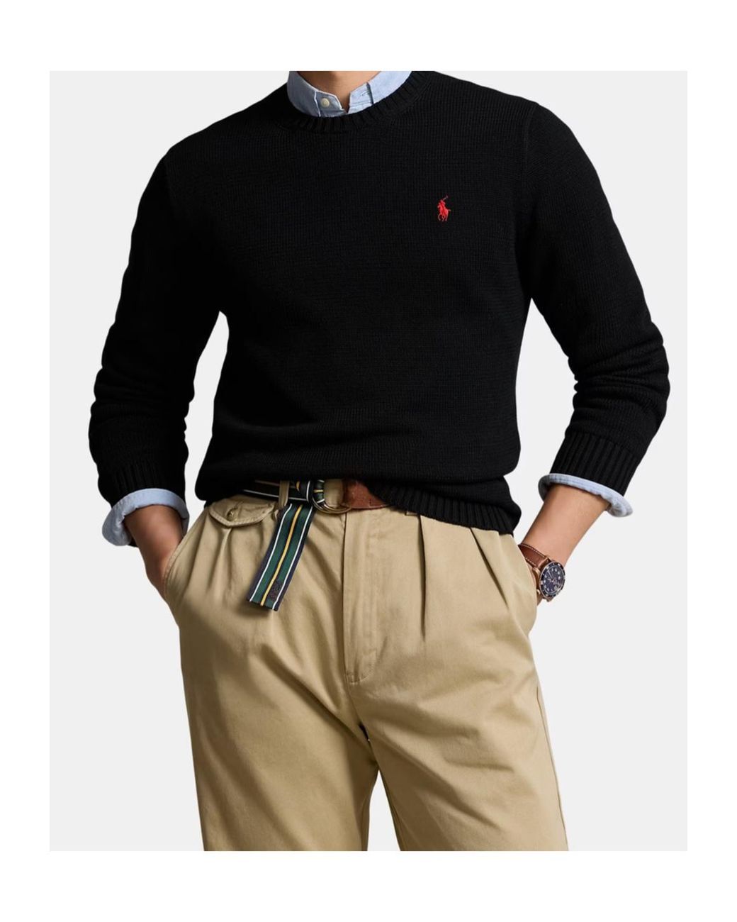 Polo Ralph Lauren Blue Crew Neck Knit Sweater for men