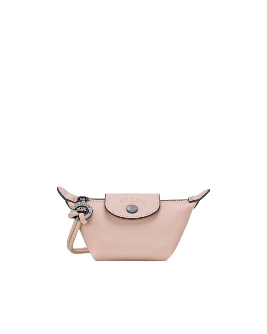 Longchamp Pink Embossed Leather Pouch
