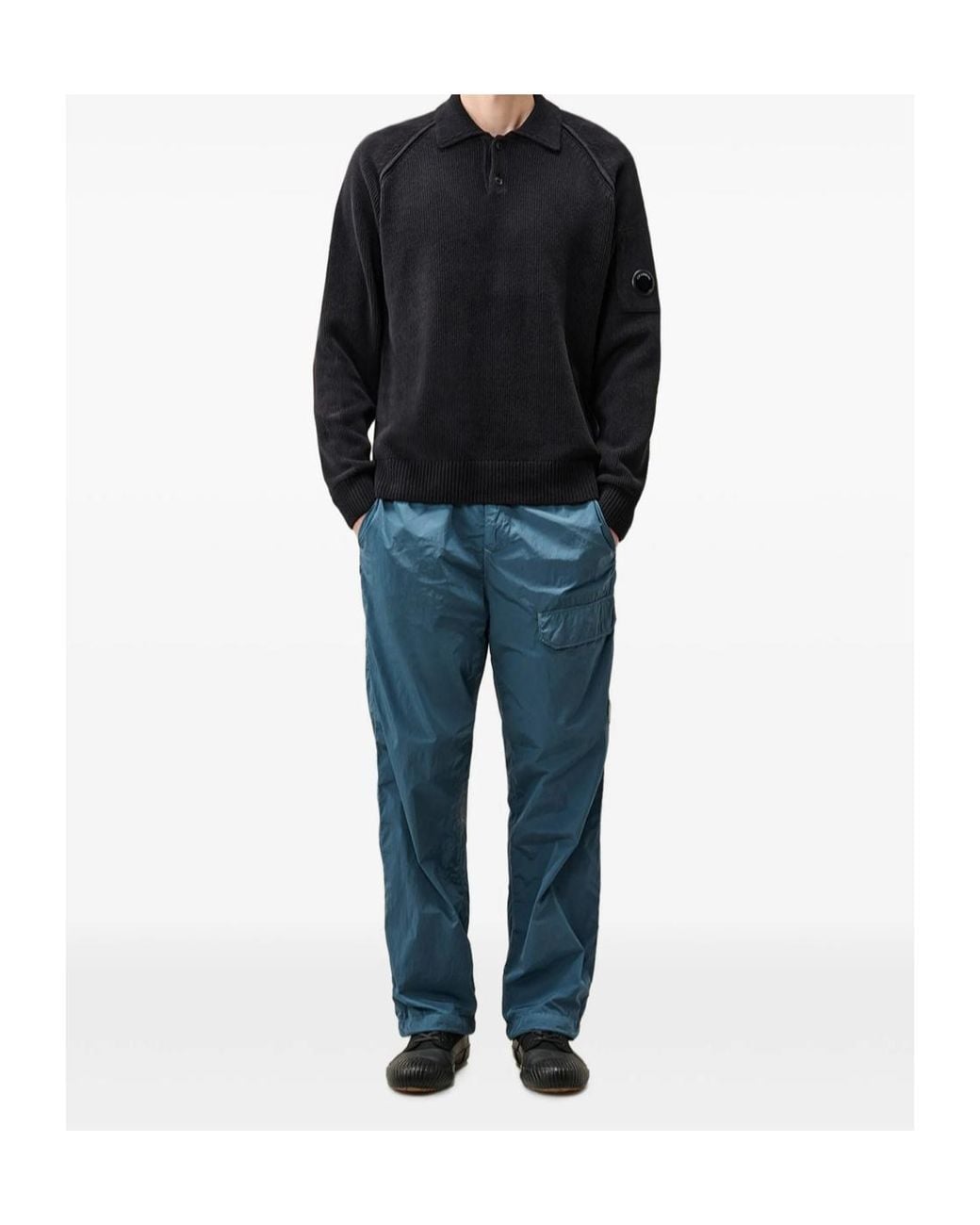 C P Company Blue Lens Regular Fit Knitted Jumper for men