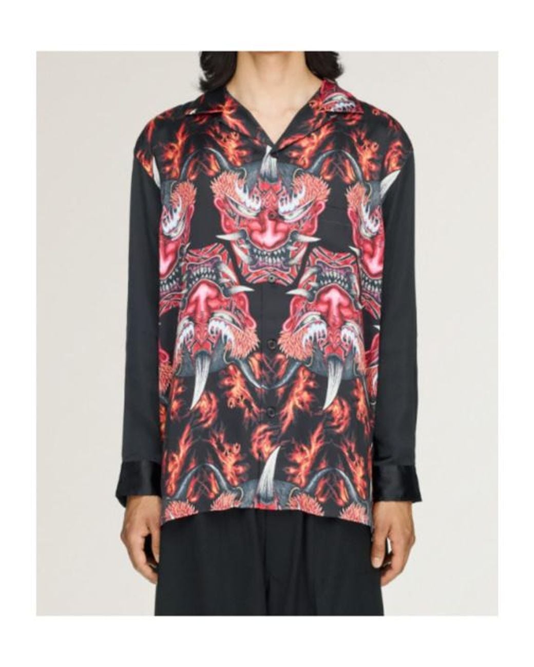 Y-3 Green Satin Graphic Shirt for men