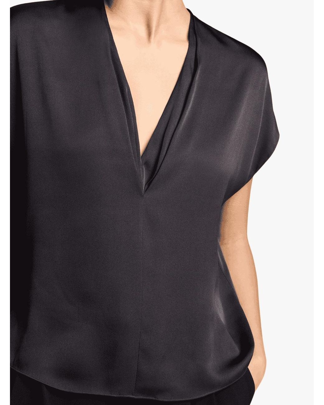 Vince Black V-Neck Sleeveless Top
