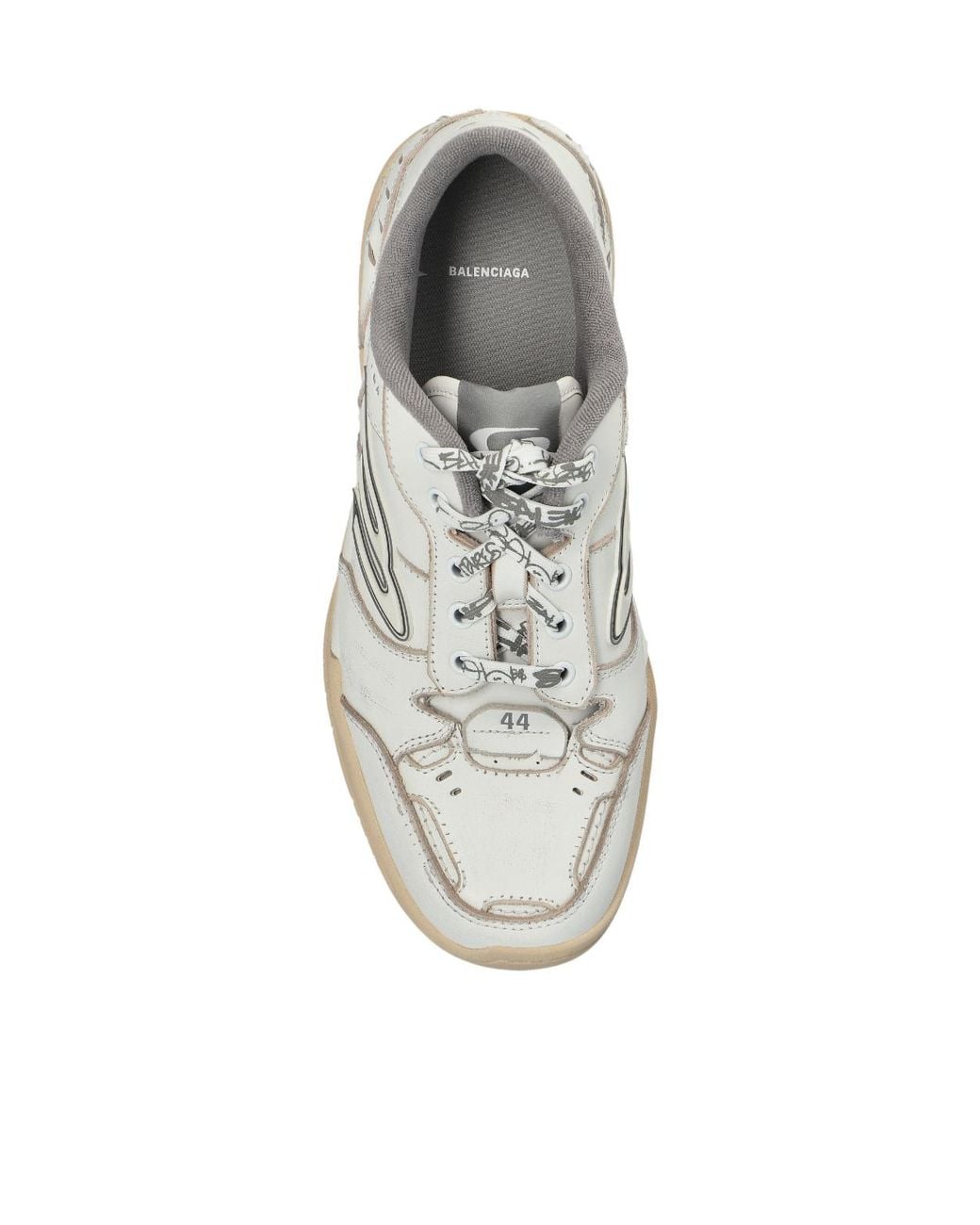 Balenciaga White Hamptons Lace-Up Sneakers for men