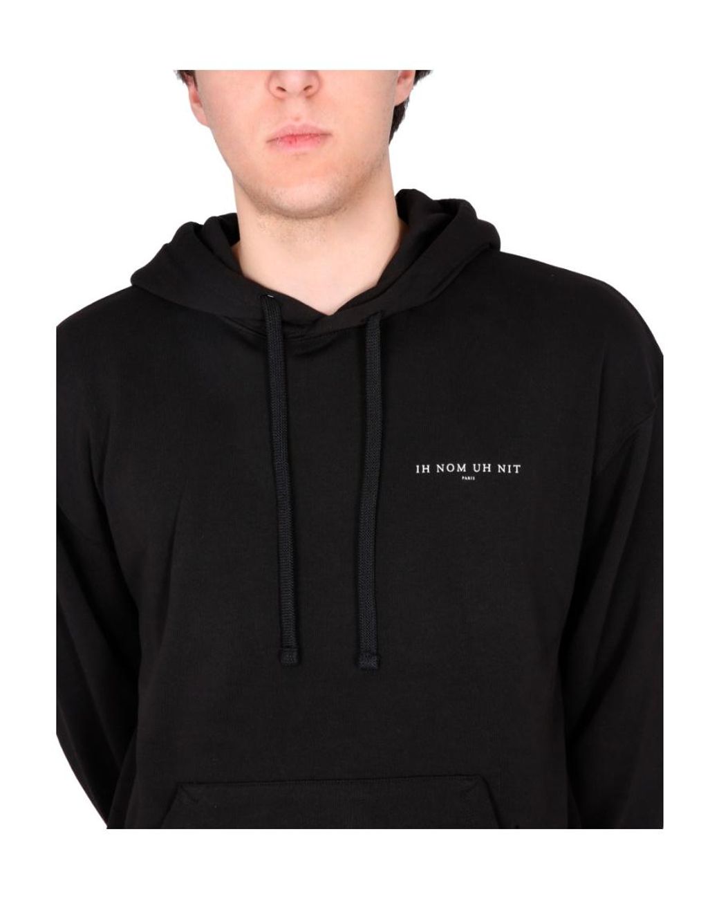Ih Nom Uh Nit Black Mask Authentic Drawstring Hoodie for men