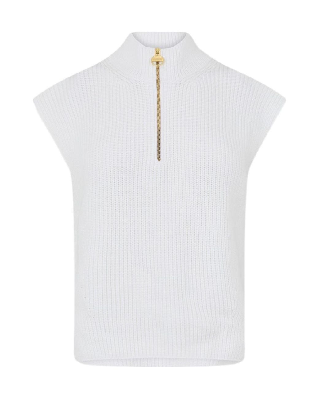 Barbour White Half-Zip Sweater