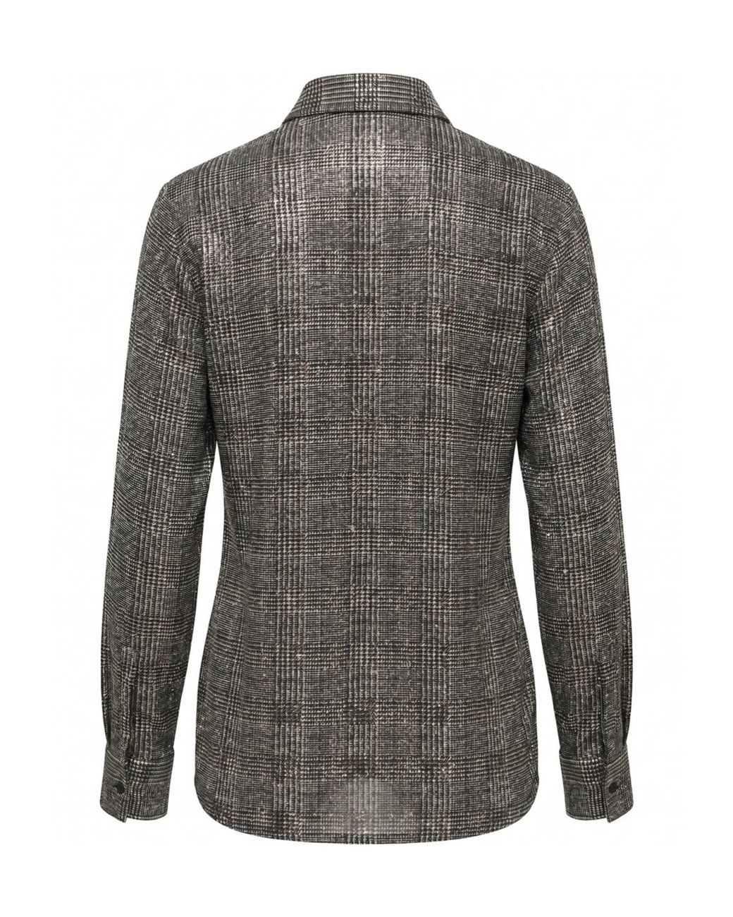 Ermanno Scervino Gray Studded Check Shirt
