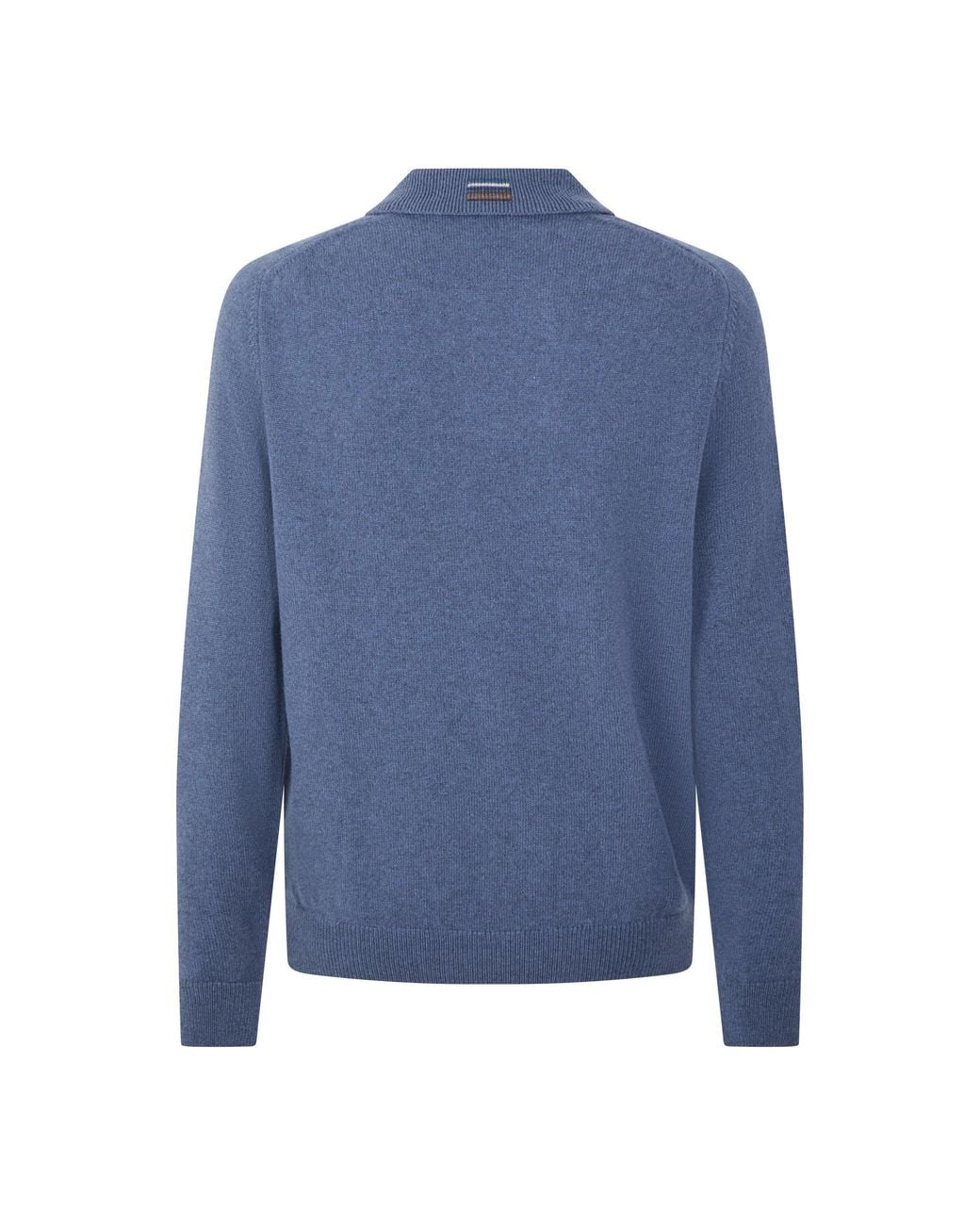 Paul Smith Blue Knit Polo Sweater for men