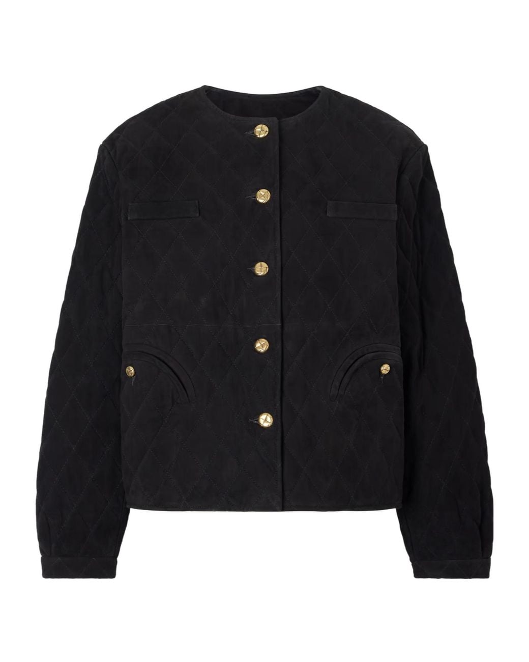 Blazé Milano Black Gliss Quilted Suede Jacket