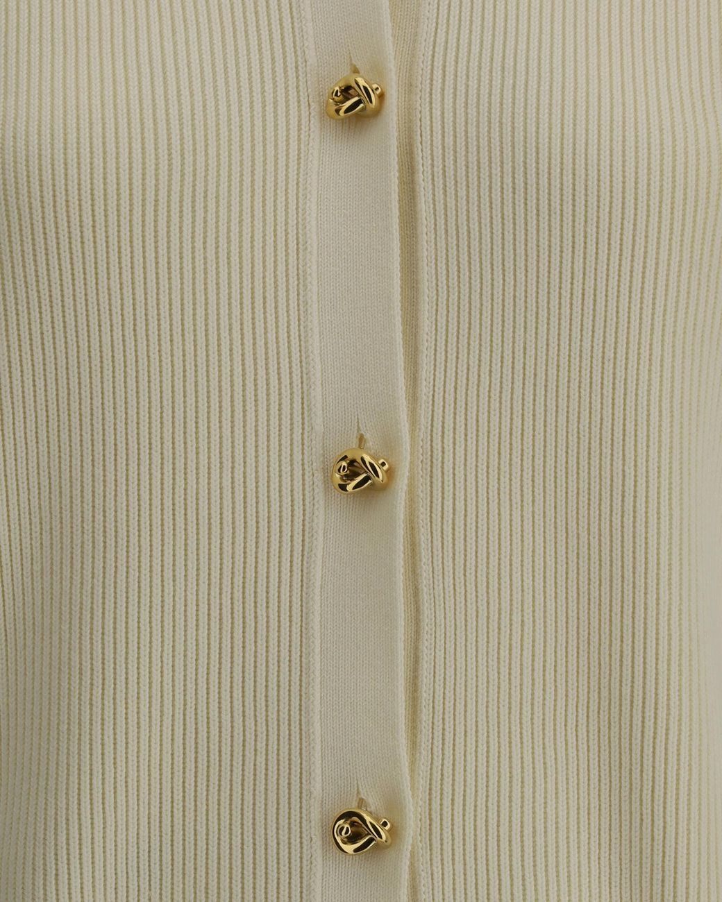 Bottega Veneta Natural Long Sleeved Knitted Cardigan