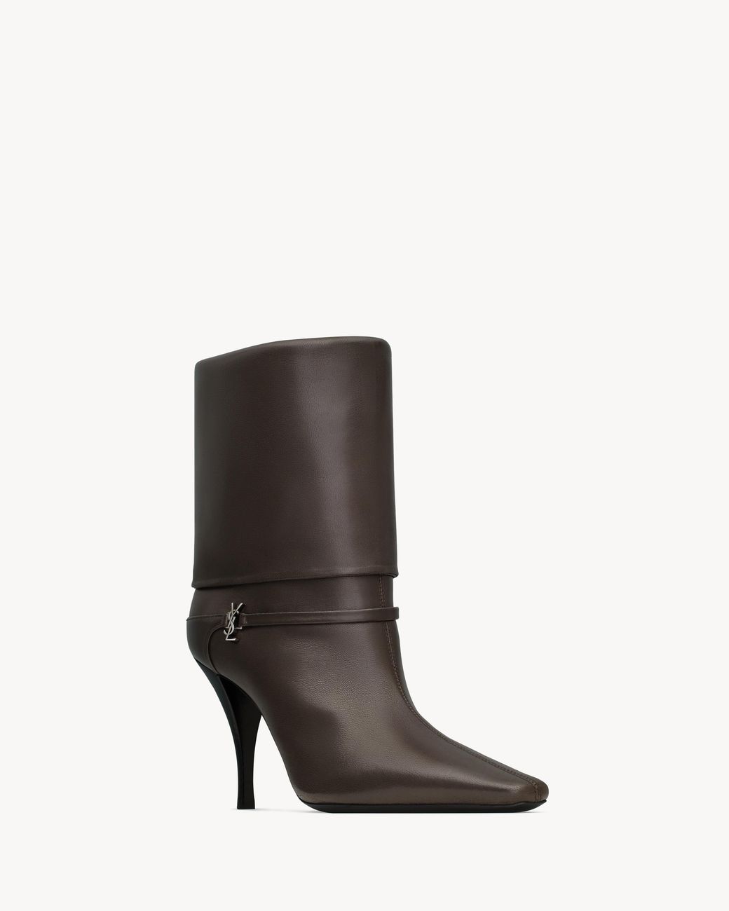 Saint Laurent Brown Niki Logo Detailed Ankle Boots