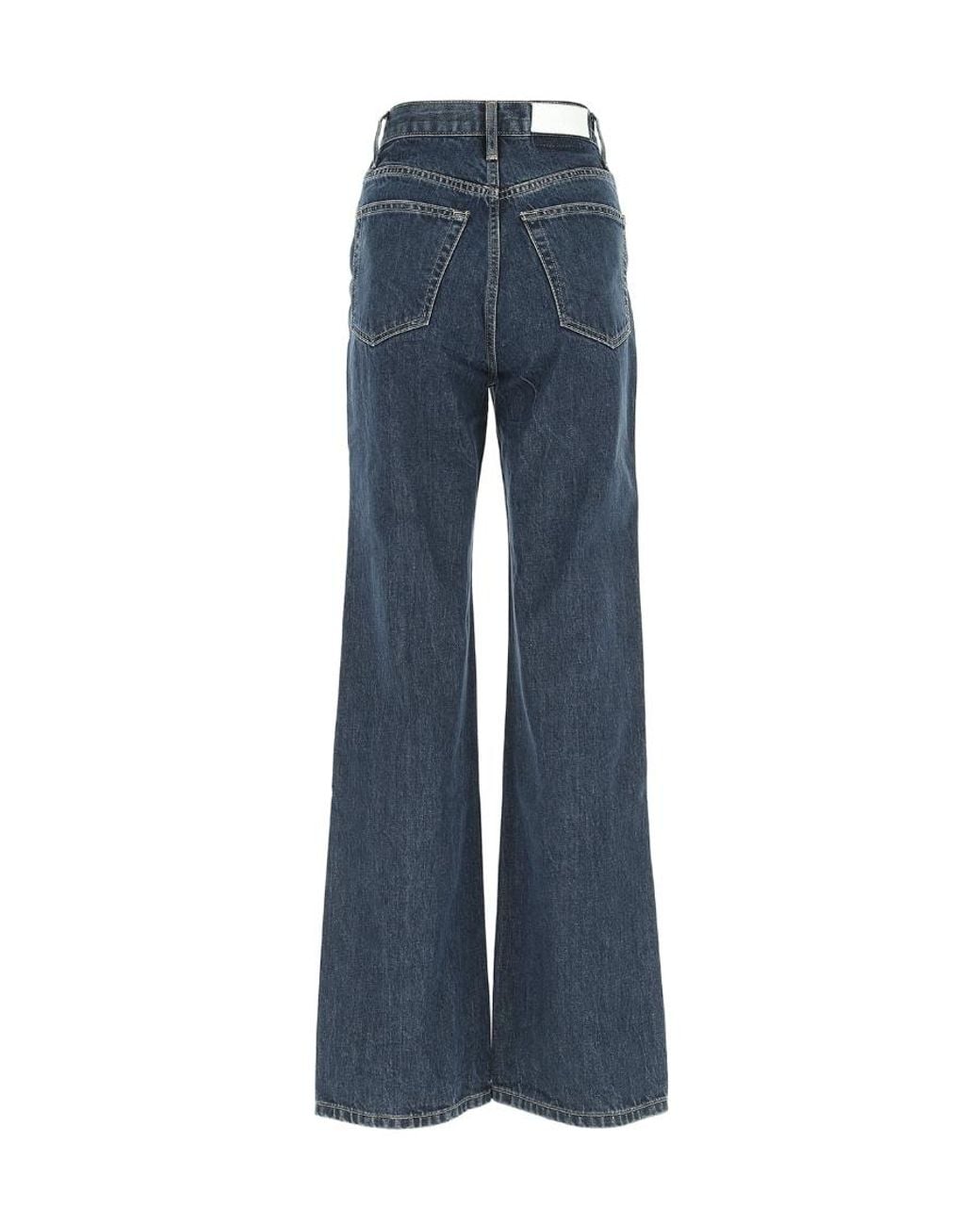 Re/done Blue High-Rise Wide-Leg Jeans