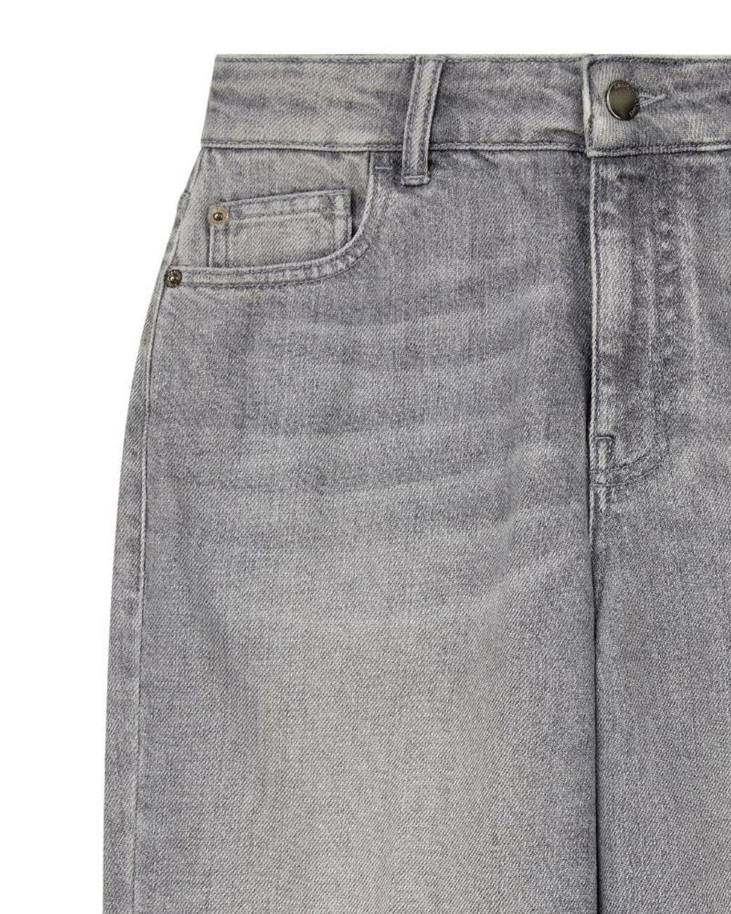 Emporio Armani Gray Logo-Plaque Turn-Up Jeans