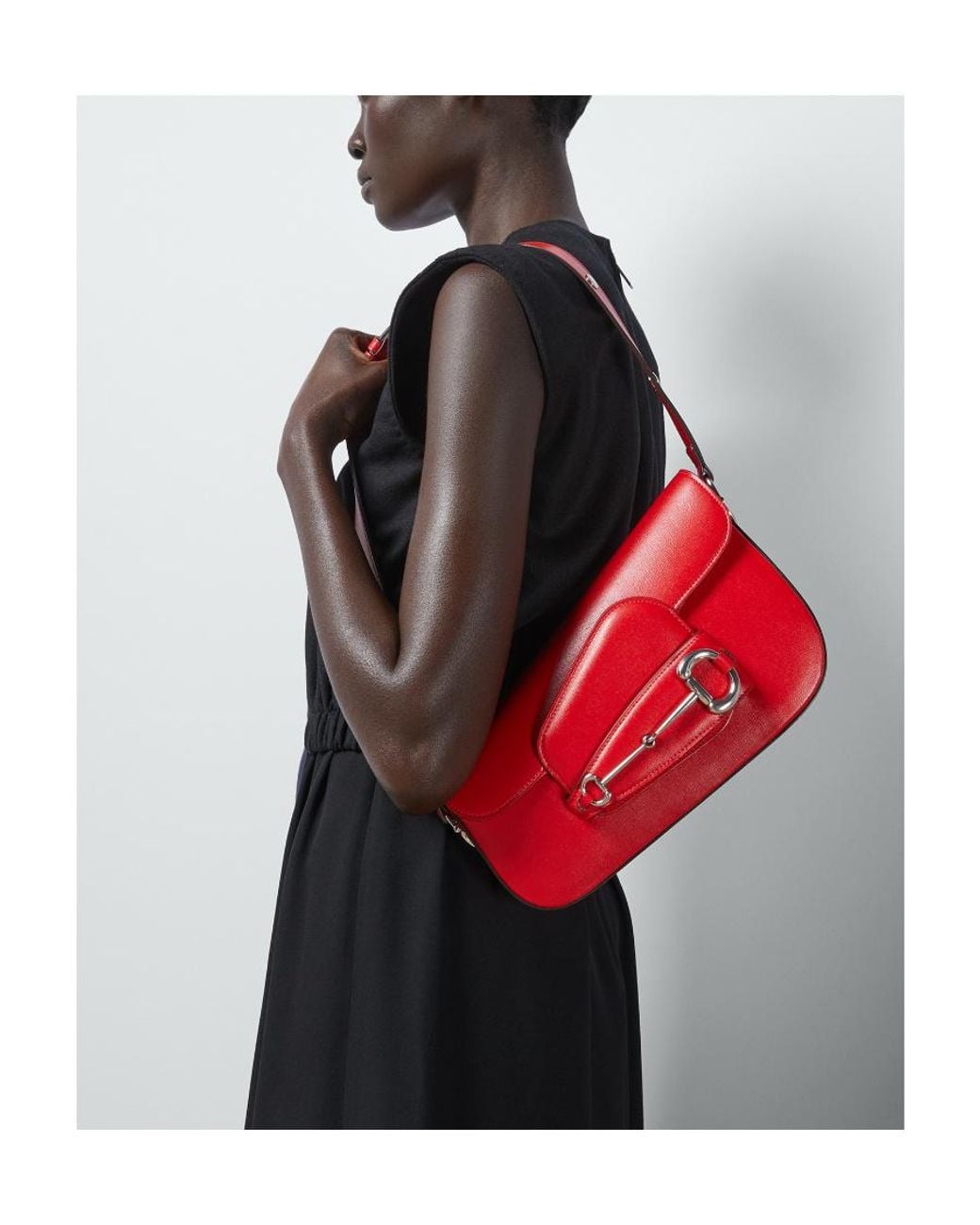 Gucci Red Horsebit 1955 Shoulder Bag